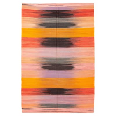 ECARPETGALLERY Flat-Weave Ankara FW Multi Color Wool Kilim - 5'11 x 9'2