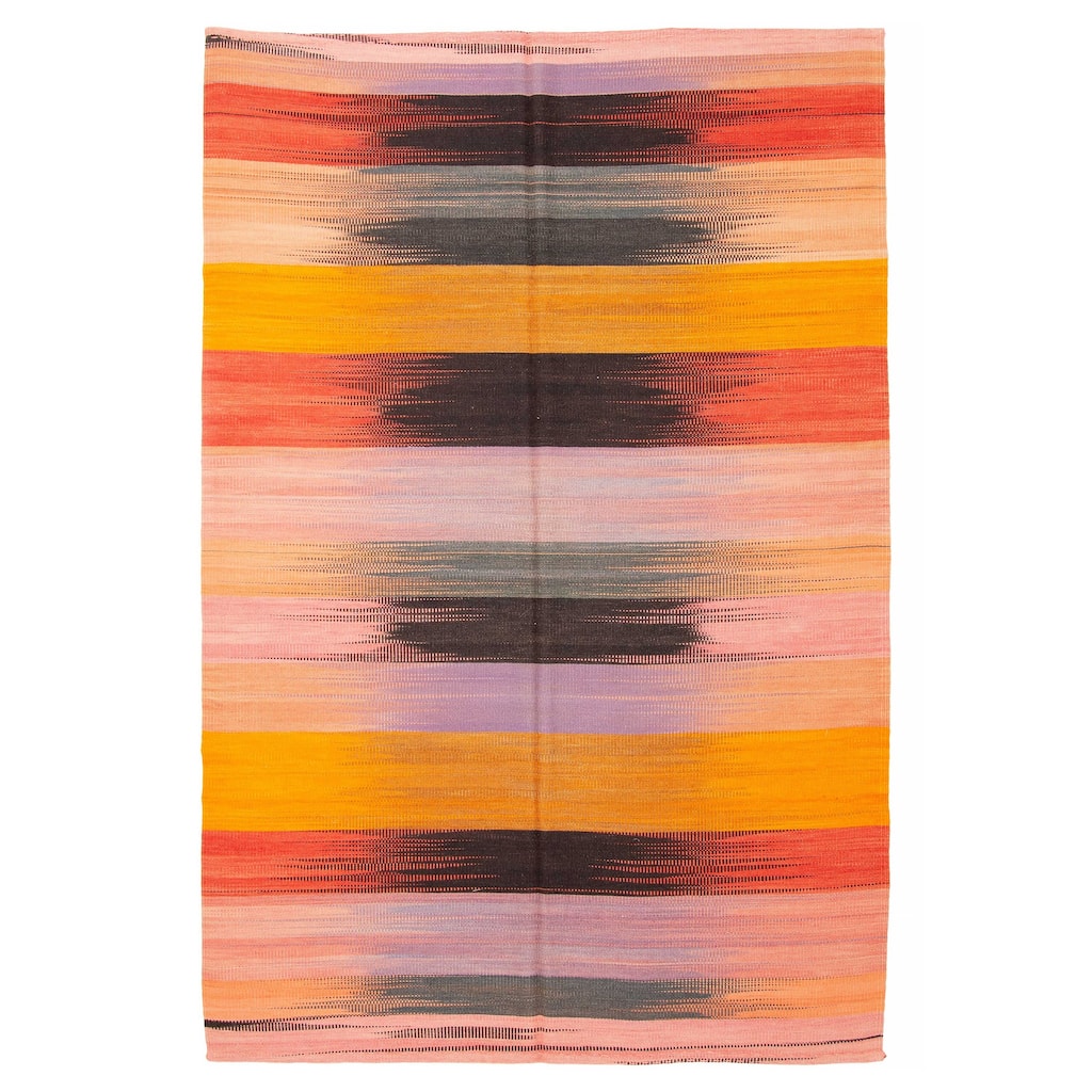 ECARPETGALLERY Flat-Weave Ankara FW Multi Color Wool Kilim - 5'11 x 9'2