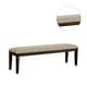 preview thumbnail 4 of 3, Transitional Style Padded Dining Bench in Espresso and Warm Gray