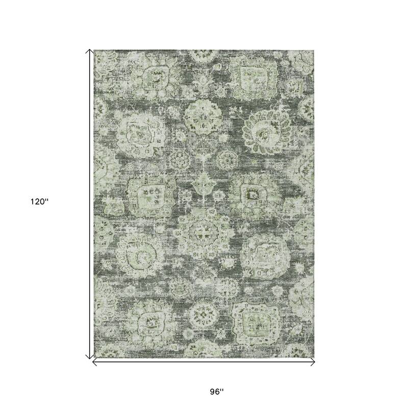 HomeRoots Floral Transitional Rectangle Outdoor Rug