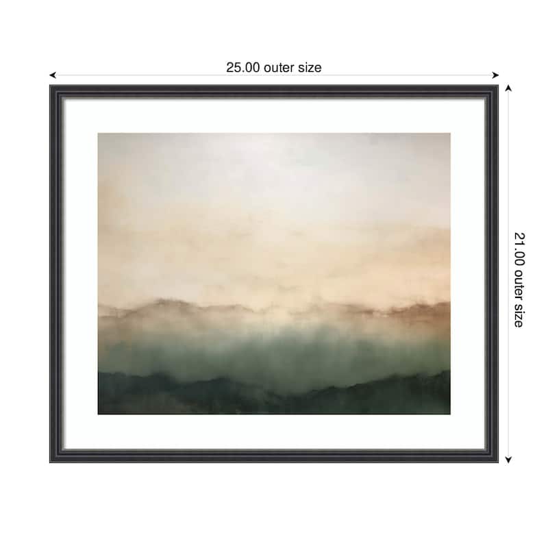 Kate and Laurel Framed Art Green Mountain Abstract I Horizontal by Amy Lighthall