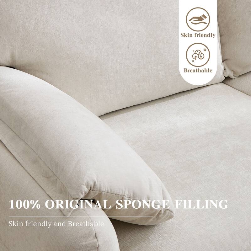 71.28" Chenille 2-Seater Sofa with Cloud-Like Cushion & Sponge Support