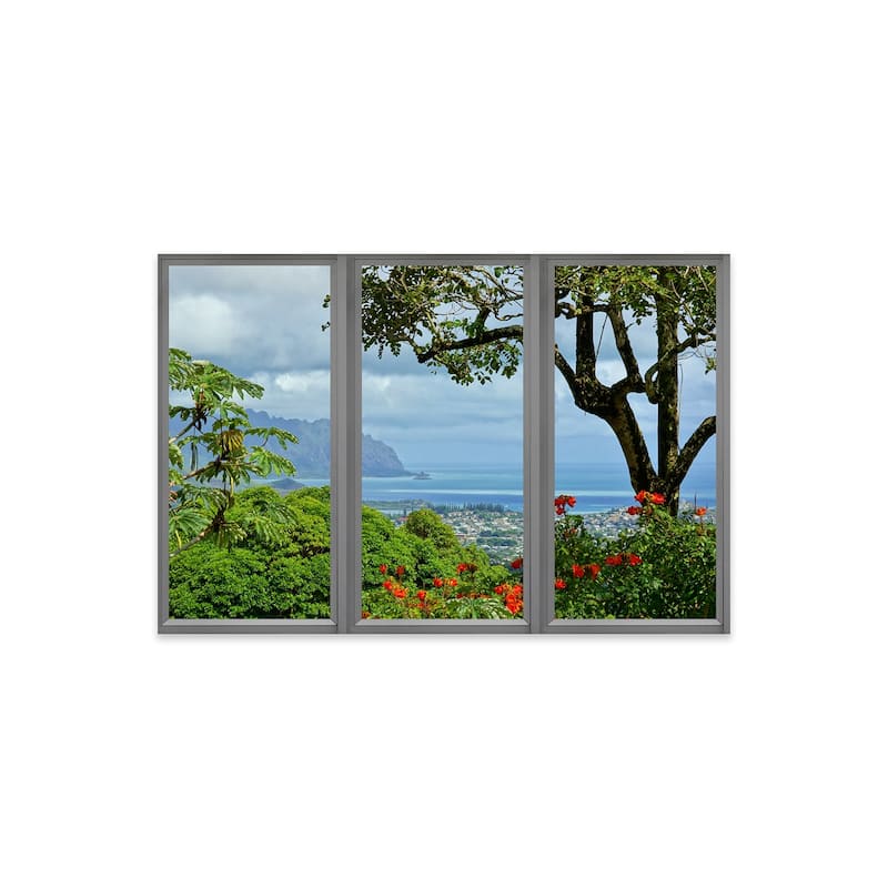 Hawaii Window View Print On Acrylic Glass by Unknown Artist