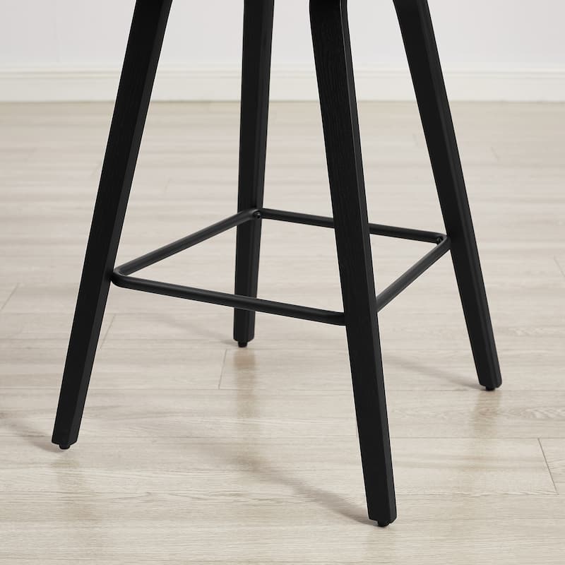 Art Leon Set of 2 Mid-Century Modern Upholstered Counter or Bar Stool