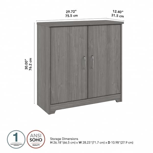 dimension image slide 2 of 4, Cabot Small Entryway Cabinet with Doors by Bush Furniture