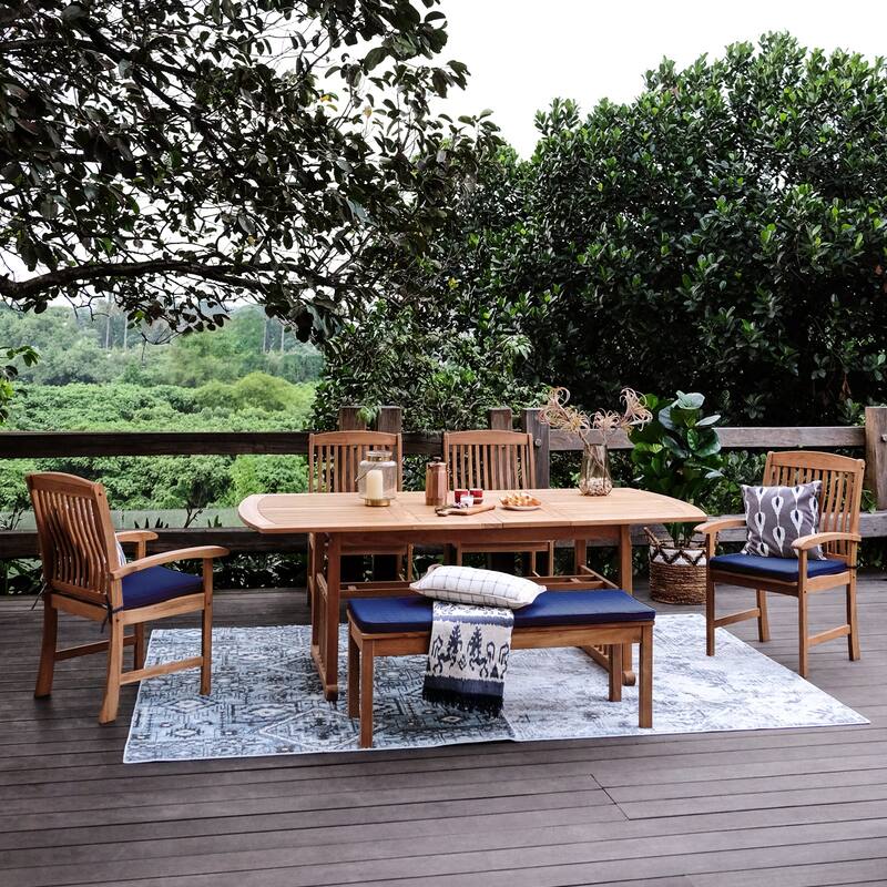 Cambridge Casual Houston 6-Piece Teak Outdoor Dining Set with Cushion