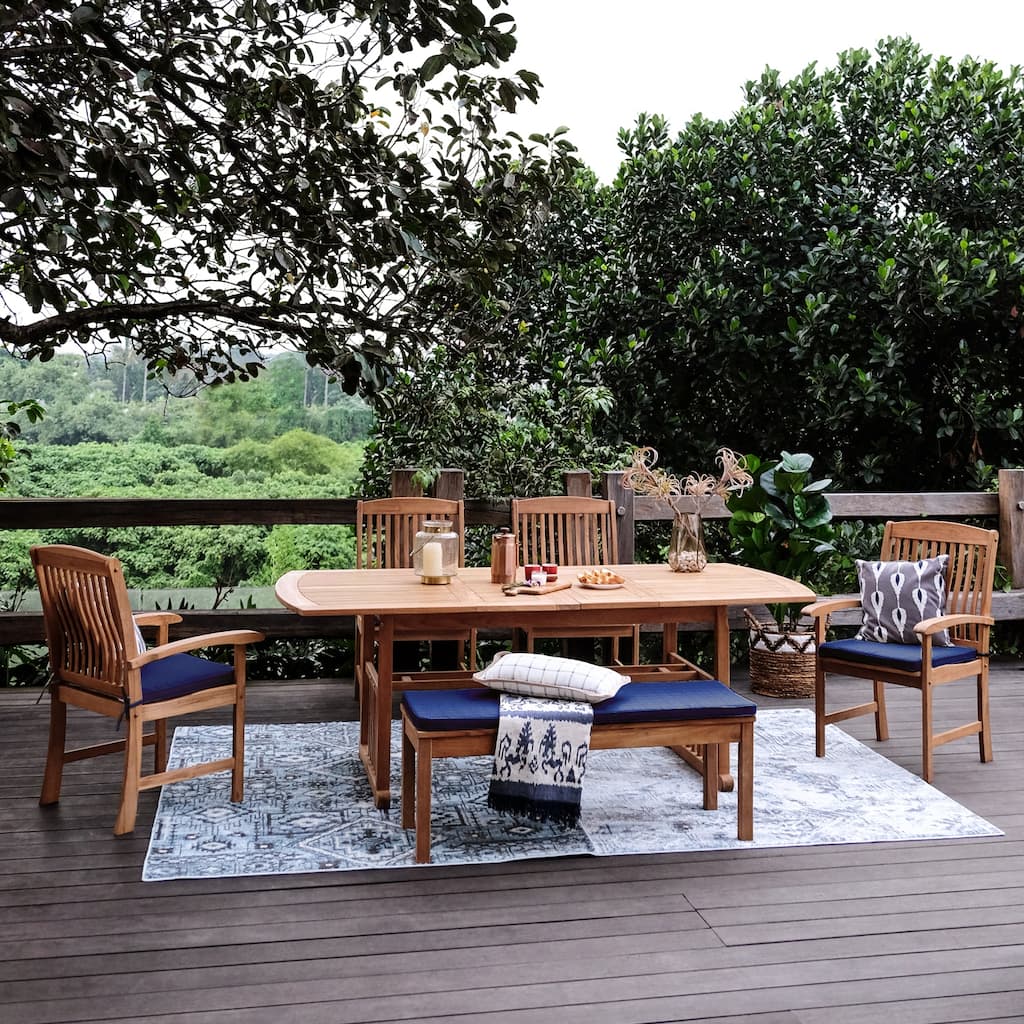 Cambridge Casual Houston 6-Piece Teak Outdoor Dining Set with Cushion