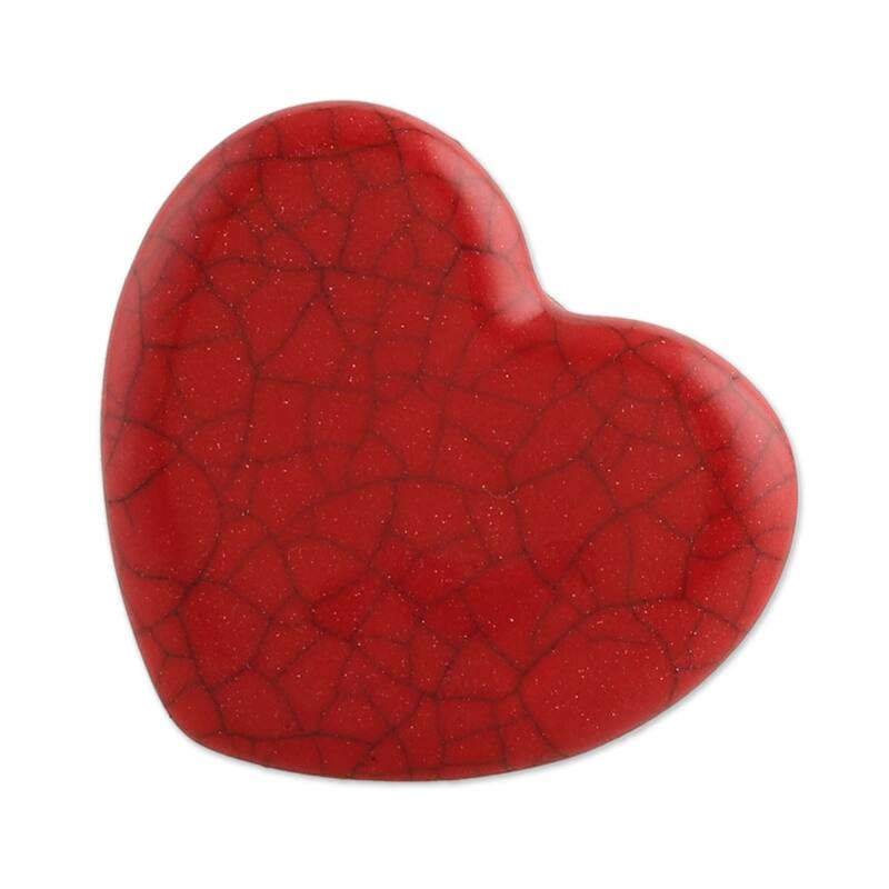 Novica Handmade Merry Hearts Ceramic Cabinet Knobs (Set Of 6)