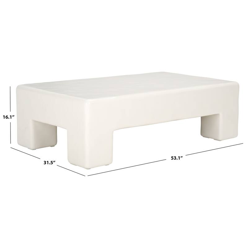 SAFAVIEH Couture Branford Rectangle Concrete Coffee Table - 53"W x 32"D x 16"H