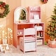 preview thumbnail 13 of 18, Gymax Kids Vanity Set Princess Girls Makeup Vanity Desk w/ 3-Color LED