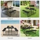 preview thumbnail 25 of 23, Indoor and Outdoor Folding Picnic Table Bench Set with Wood-like Texture - 59" x 54" x 28.5"(L X W X H)