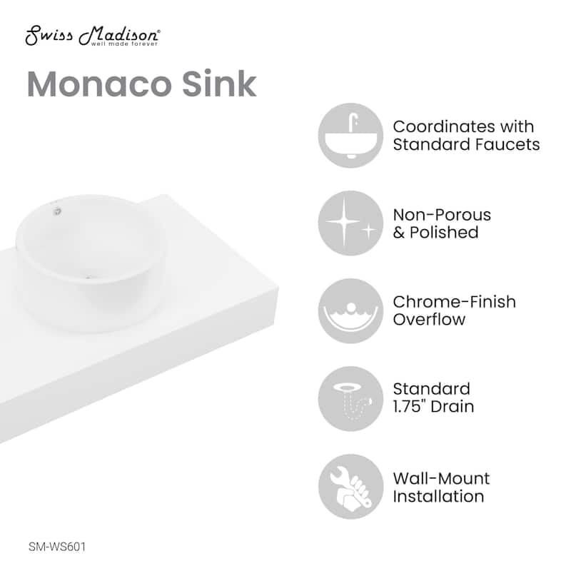 Swiss Madison SM-WS601 Monaco 35" Sintered Stone Vanity Top