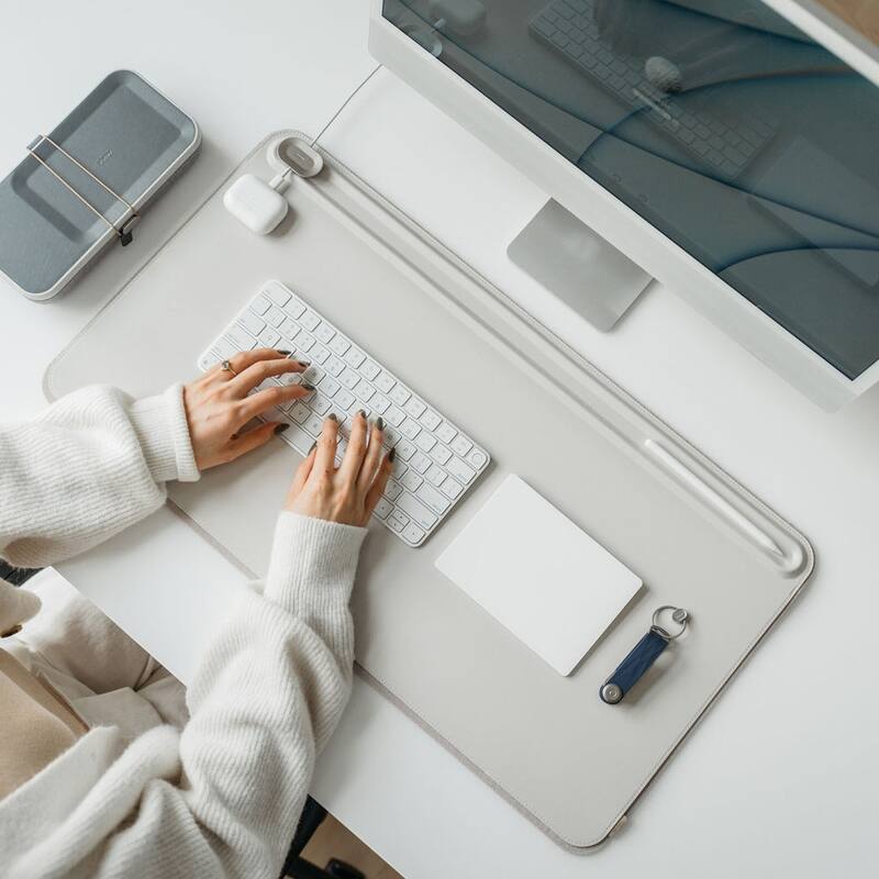 Orbitkey Desk Mat Premium Vegan Leather & Recycled PET Felt, Medium