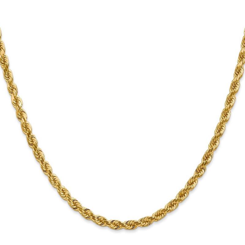 Curata 14k Yellow Gold Lobster Claw Closure Valu plus 4.00mm Sparkle Cut Chain Bracelet