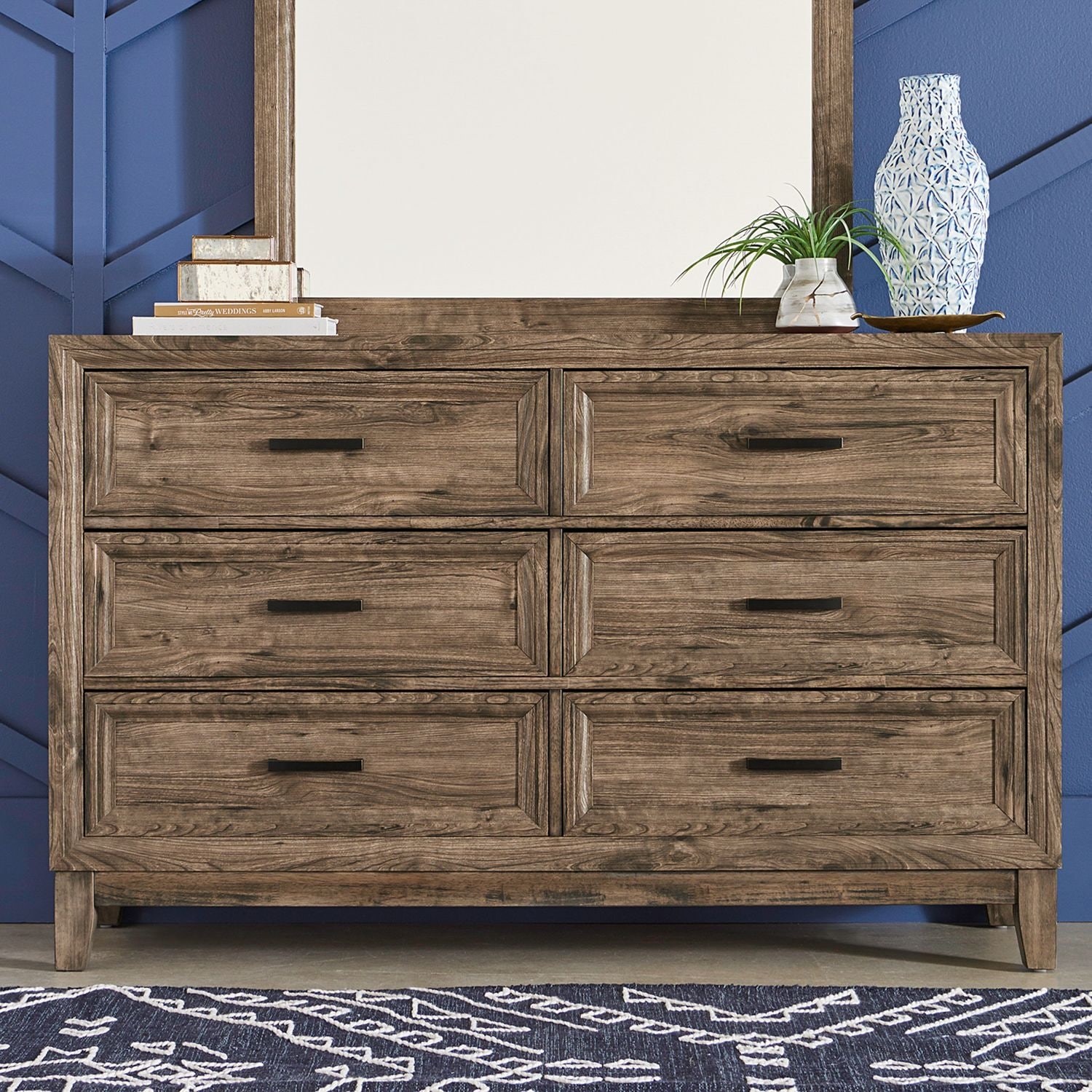 Liberty Furniture Ridgecrest Bedroom 6 Drawer Dresser Cobblestone