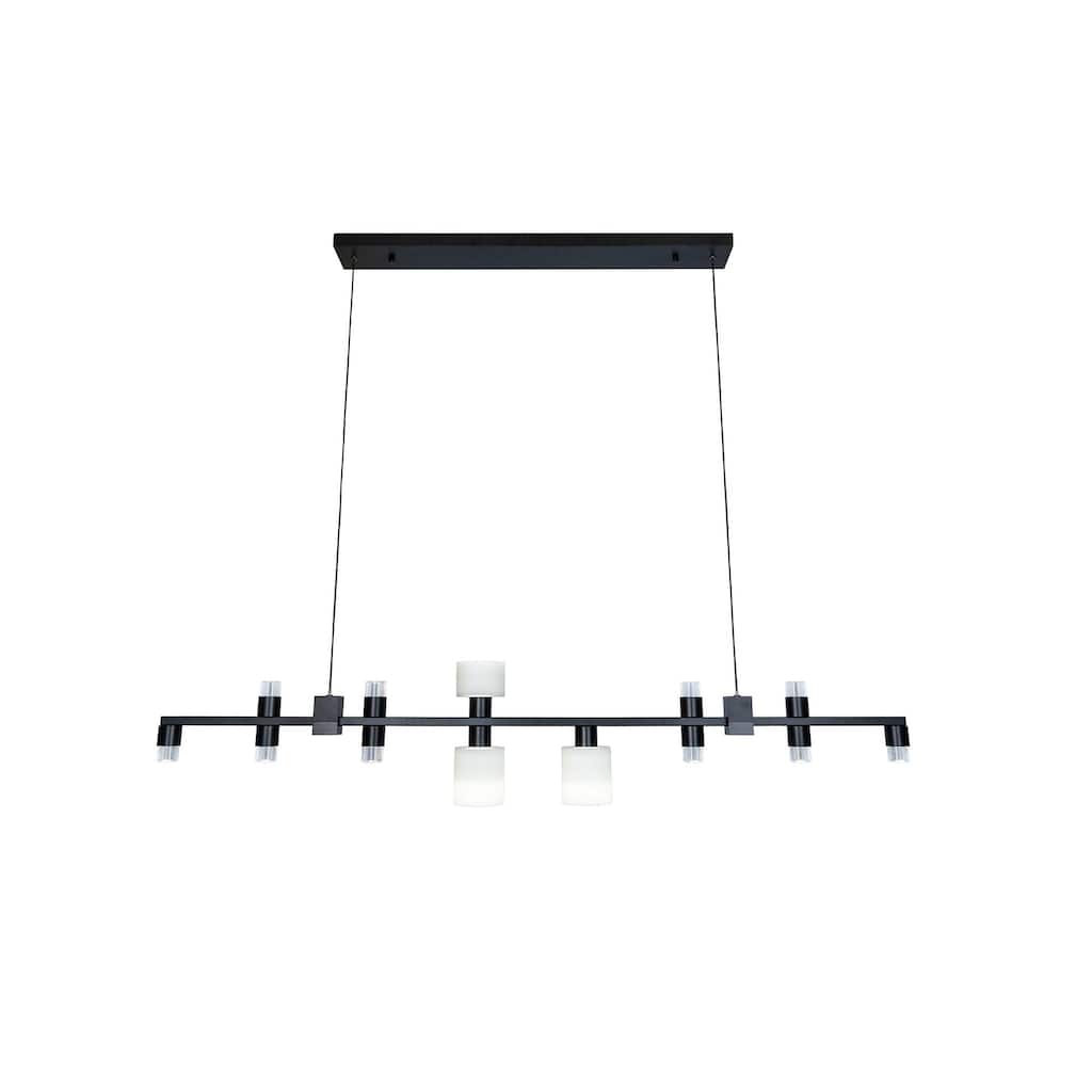 13-Light Black LED Chandelier With Glass Shades