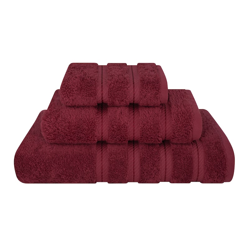 American Soft Linen 3 Piece, 100% Genuine Turkish Cotton Premium & Luxury Towels Bathroom Sets - Burgundy Red