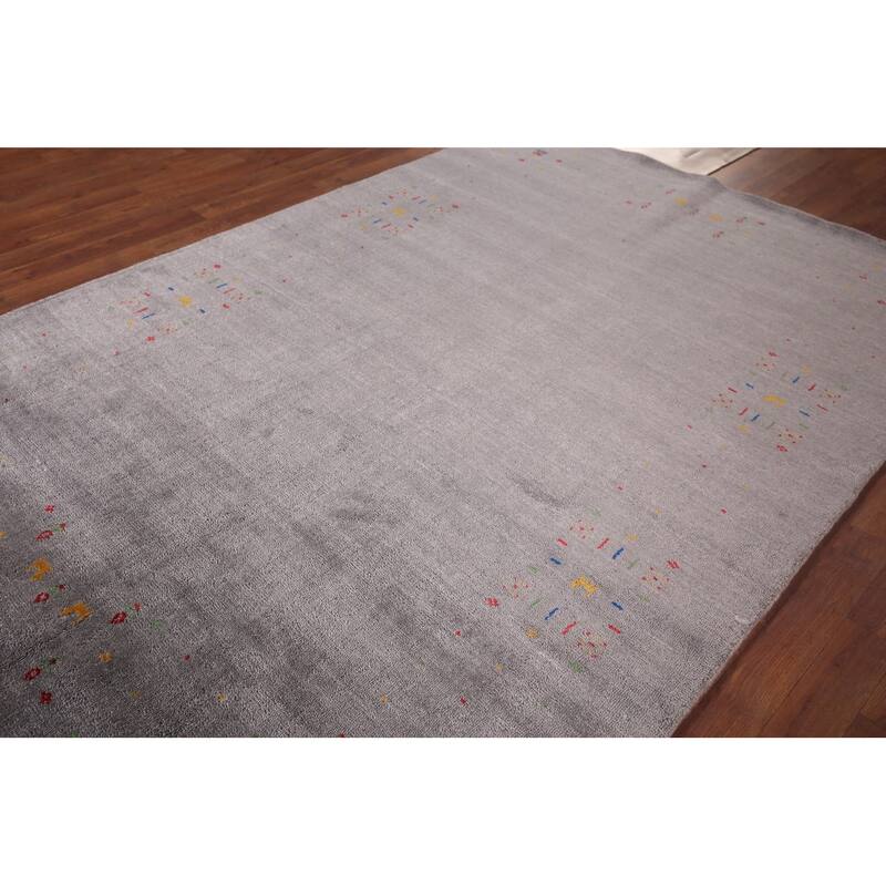 Gabbeh Indian Area Rug Hand-Knotted Tribal Wool Carpet - 5'3"x 7'9"