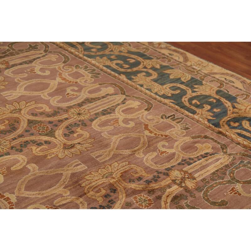 Brown Gold Art & Craft Oriental Area Rug Handmade Wool Carpet - 7'10"x 10'3"