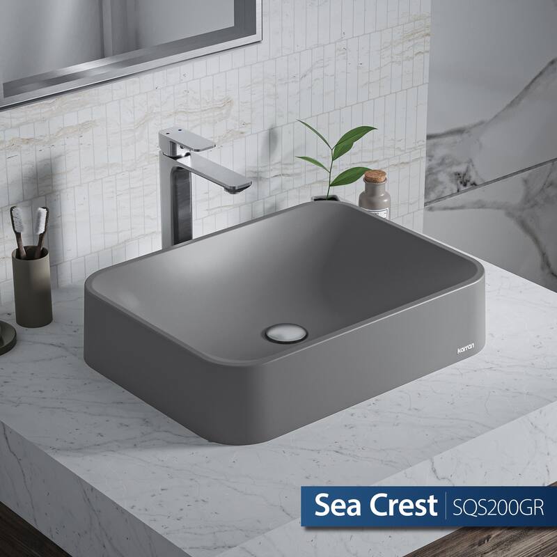 Karran Sea Crest Quartz 22 inch Bathroom Vessel Sink