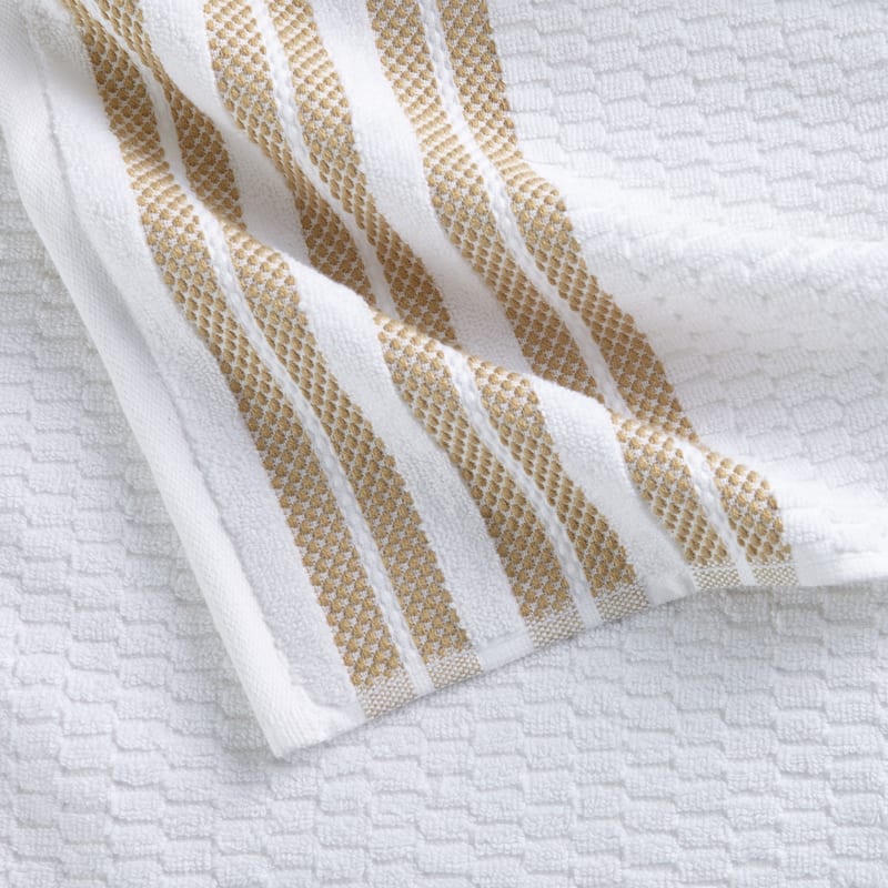 Luxurious Cotton Textured & Detailed Stripes Towel Set