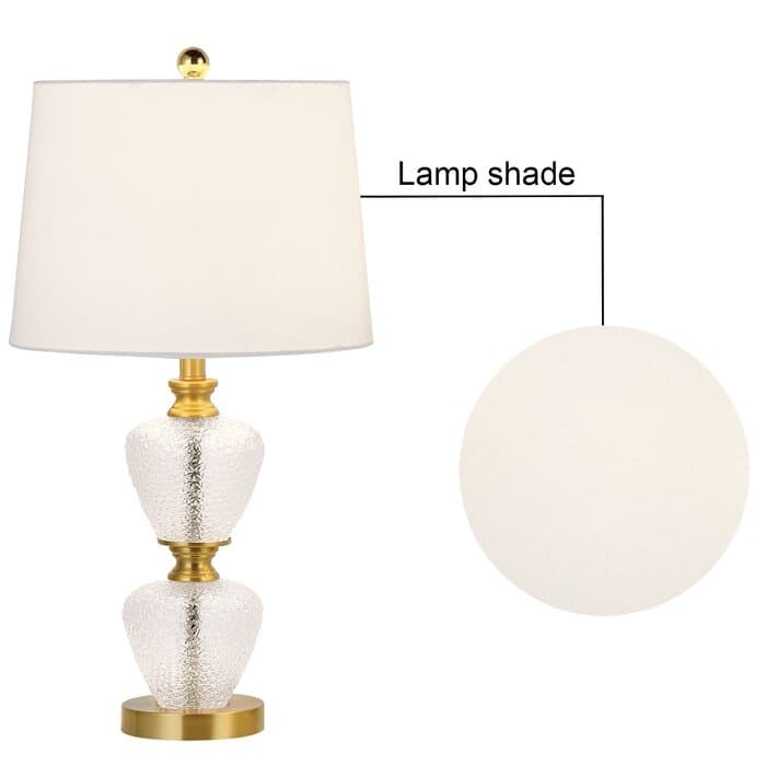 25.5" Metal Glass Table Lamp Set (Set of 2)