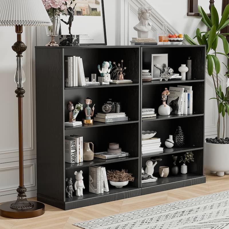 Doorless Wood Bookshelf Storage Cabinet Bookcase&Office Cabinet for Kitchen Bedroom Entryway Living Room Dinning Room