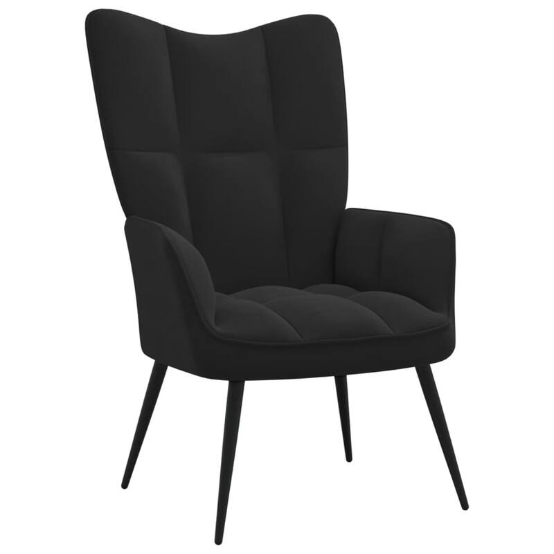 vidaXL Relaxing Chair multi colors Velvet - without Stool - Black