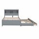 preview thumbnail 21 of 32, Full Size Storage Platform Bed with Pull Out Shelves and Twin Size Trundle, White