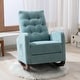 preview thumbnail 24 of 30, Baby Room High Back Rocking Chair Nursery Chair , Comfortable Rocker Fabric Padded Seat ,Modern High Back Armchair Mint Green