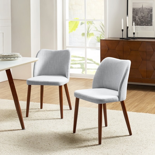 Melisa Upholstered Solid Wood Dining Chair Set of 2 by HULALA HOME On