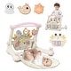 preview thumbnail 1 of 4, Pink Multi-Function Four-in-One Baby Car Fitness Rack Piano Trolley Toy for New Baby Toddler - 17.7”L x 18.8”W x 17.3”H Pink