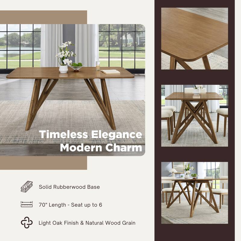 Roundhill Furniture Axler 70-in Length Dining Table