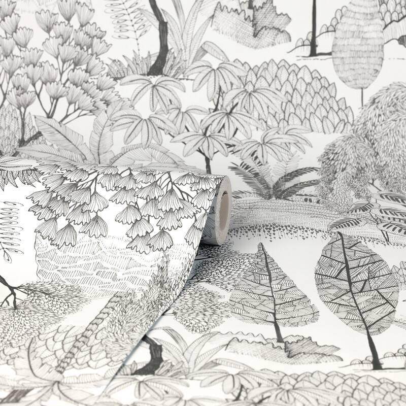 Fine Decor Lilou White Tropical Island Wallpaper