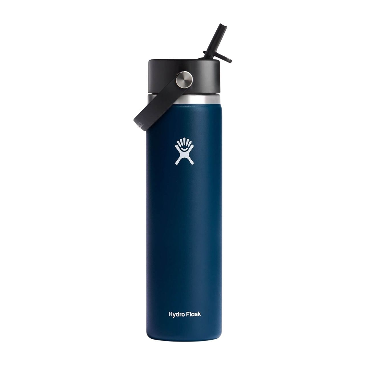Vacuum Insulated Wide Mouth Water Bottle with Straw Lid, 24 oz - Indigo
