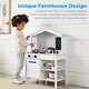 preview thumbnail 2 of 4, Pretend Play Wooden Farmhouse Kitchen Set w/ Storage, 5 Accessories