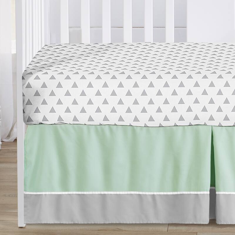 Sweet Jojo Designs Navy Blue Grey and Mint Mod Arrow Collection 4-piece Bumperless Crib Bedding Set