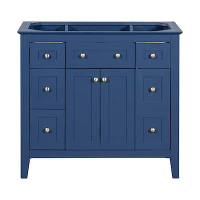 36-Inch Modern Bathroom Vanity with 6 Drawers, Soft-Close Hinges, Solid Wood Frame, Gold Knobs, and Ample Storage Space