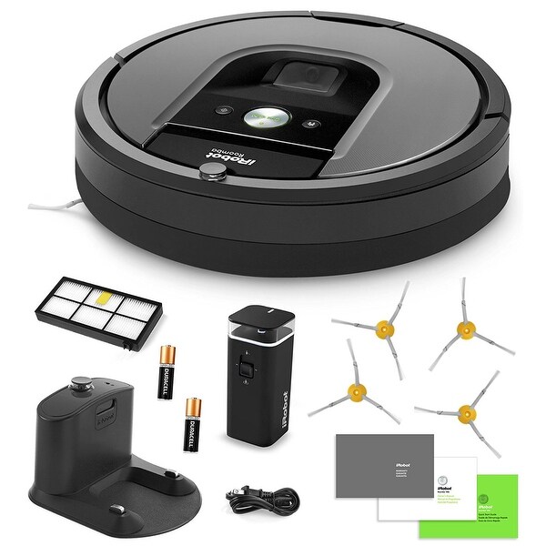 iRobot Roomba 960 Vacuum Cleaning Robot + Dual Mode Virtual Walls + Extra High Efficiency Filter + 4 Extra Sidebrushes + More