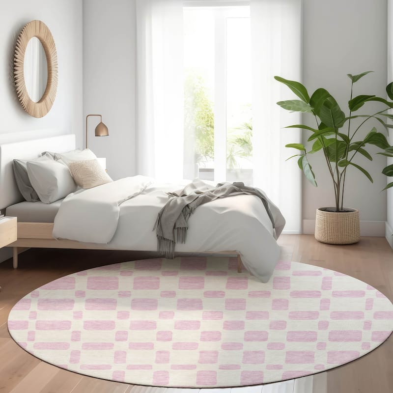 Premium Washable Super Soft Modern Hope Mayfield Rug - Pink - 8' x 8'