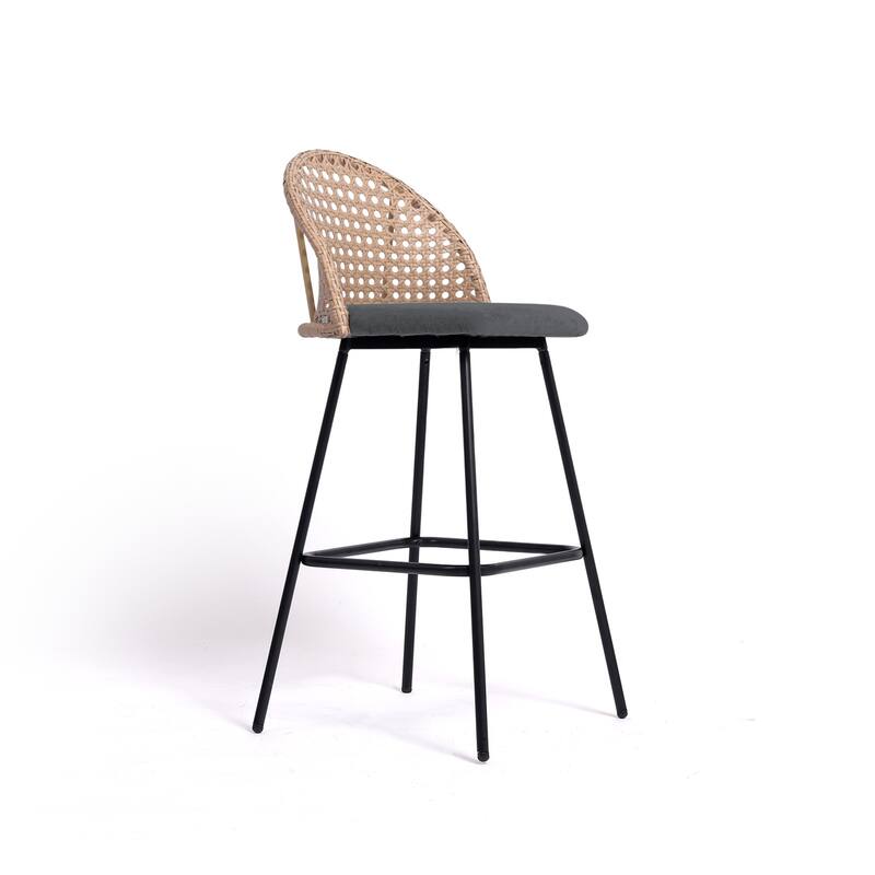 29.52"H Upholstered Bar Stools/ Counter Stools with Metal Leg Set of 4 - Set of 4