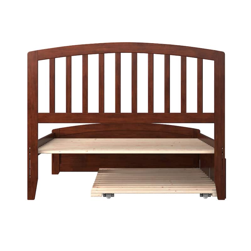 Richmond Full Bed with Footboard and Twin Trundle Bed in Walnut
