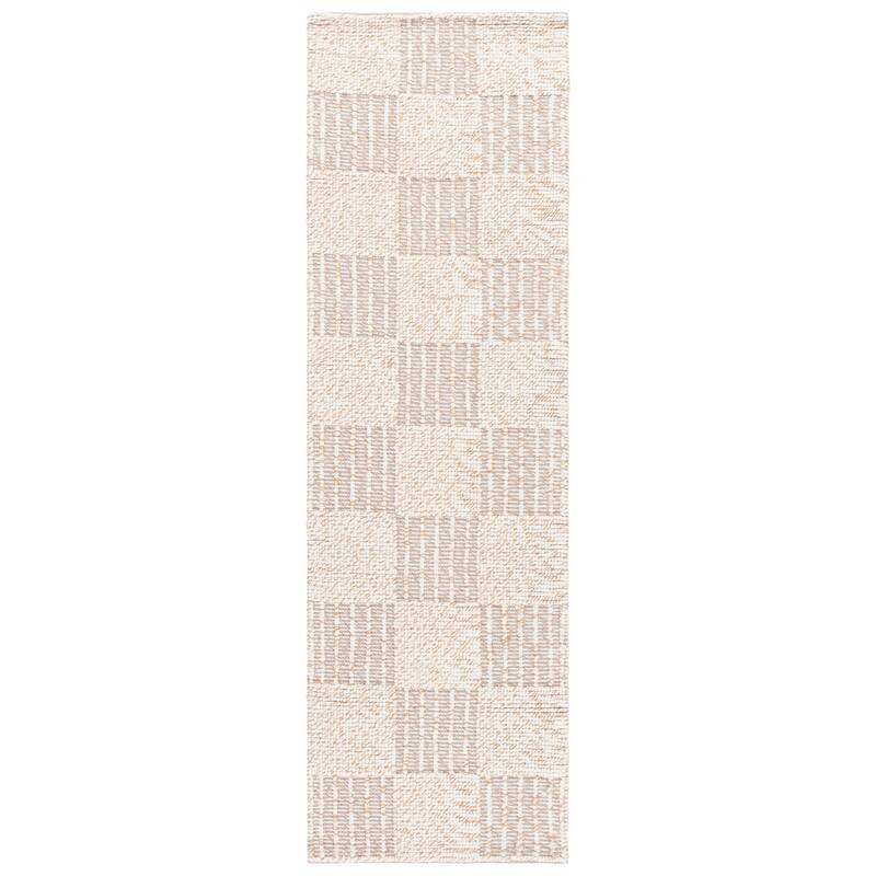 SAFAVIEH Hand-Loomed Natura Verginija Transitional Wool Rug - 2'3" x 8' Runner - Brown/Ivory