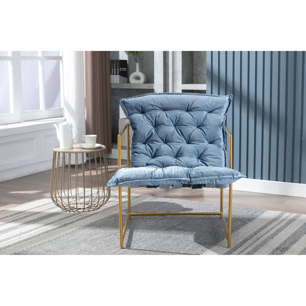 Modern Accent Chair with Open Metal Frame - Overstock - 37502785