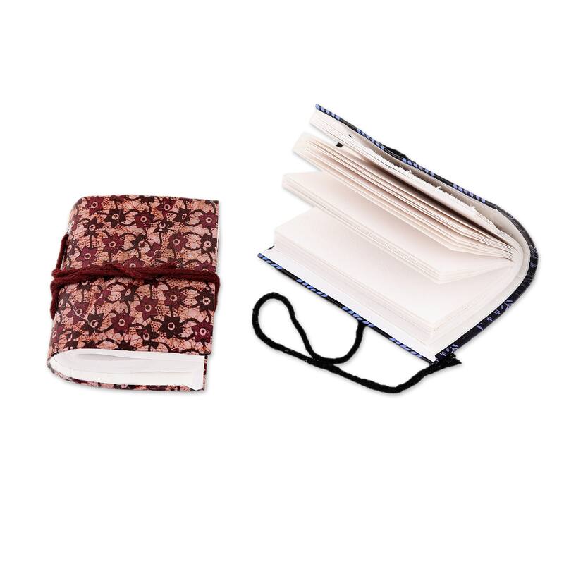 Novica Handmade Nature'S Delight Handmade Paper Mini Journals (Set Of 2)