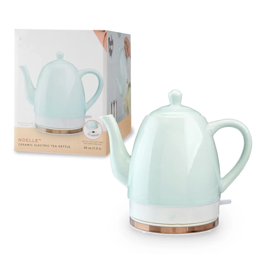 1.5 L Cordless Ceramic Gooseneck Spout Electric Tea Kettle, Mint - Bed Bath  & Beyond - 37562779