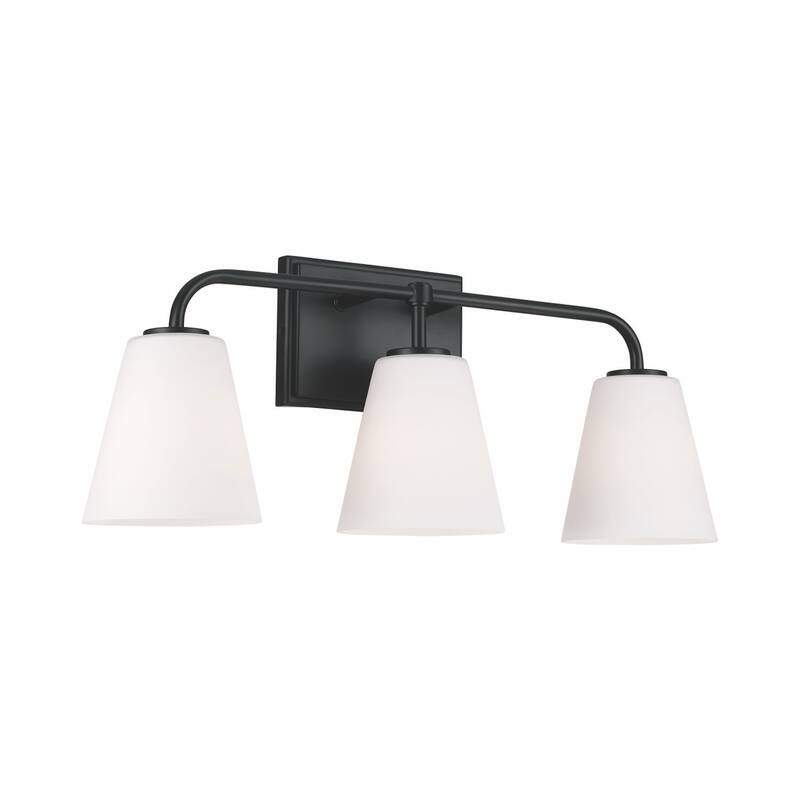 Brody 3-light Bath/ Vanity Fixture w/ Soft White Glass - Matte Black