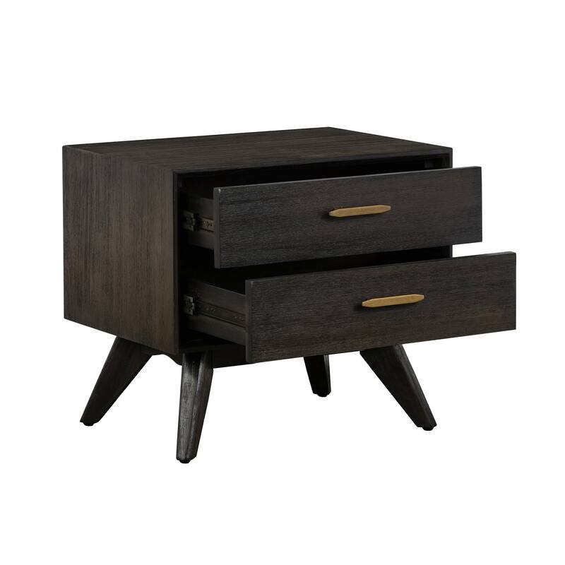 Carson Carrington Junsternas Acacia Mid-century 2-drawer Night Stand