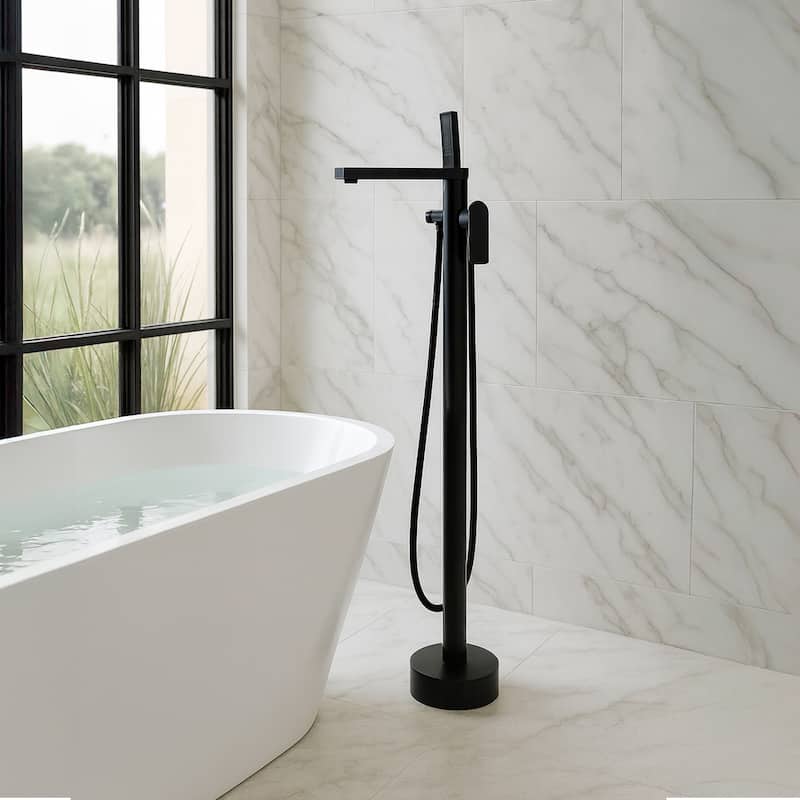 Venus Square Head Tub Filler Faucet with Handshower