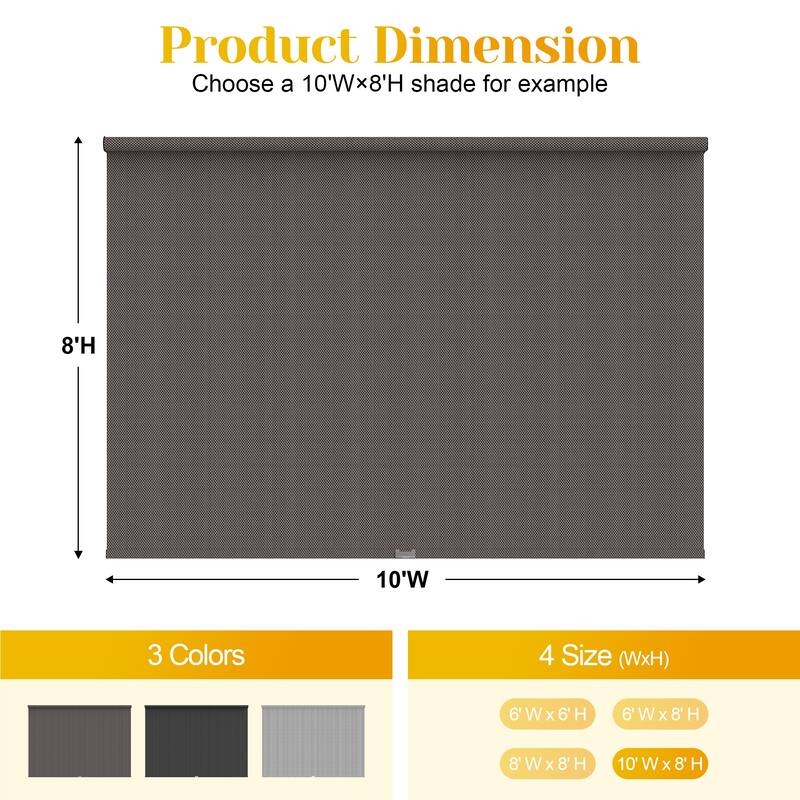 6' x 6' Outdoor Roller Shades